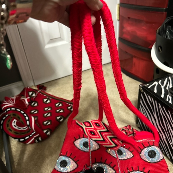 Christy Ocampo’ s order🧿Wayuu crossbody evil eye bucket bag with crystals. - Picture 3 of 8